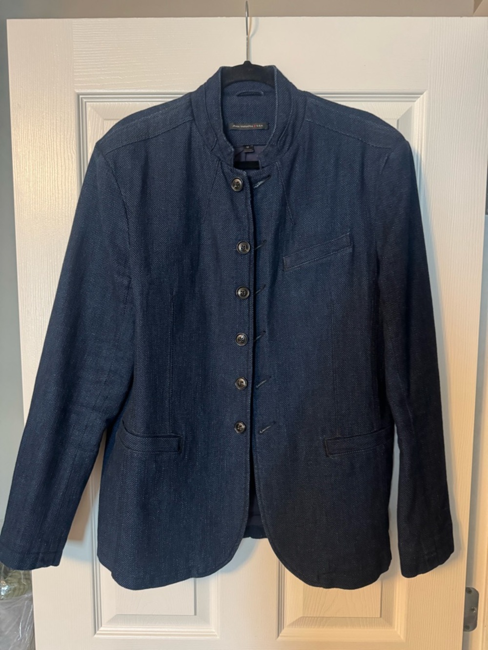 John Varvatos Men’s Navy Button-Front outerwear Jacket